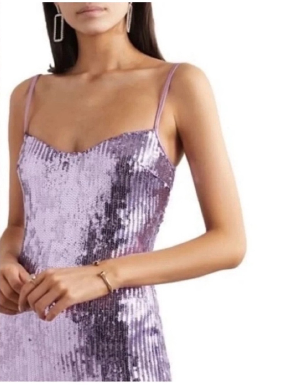 Galvan London Berlin Mirrored Sequin Bustier Midi Dress NWT - Picture 2 of 12